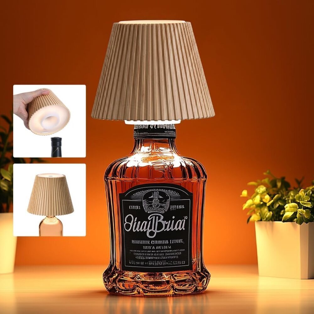 Wireless Bottle Lamp Shades For Table Lamps, 3 Level Brightness Touch Lamps For